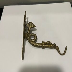 Rare Vintage Brass Serpent Wall Hook